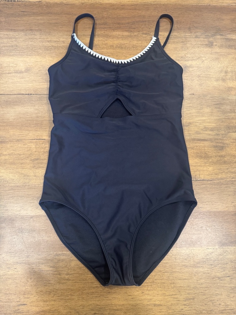 abercrombie kids Black One-Piece Swimsuit with White Trim